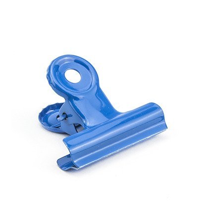 KLIPS METALOWY KLIP zaciskarka niebieski 38mm 1szt