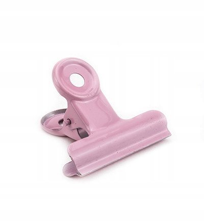 KLIPS METALOWY KLIP zaciskarka różowy 38mm - 1szt
