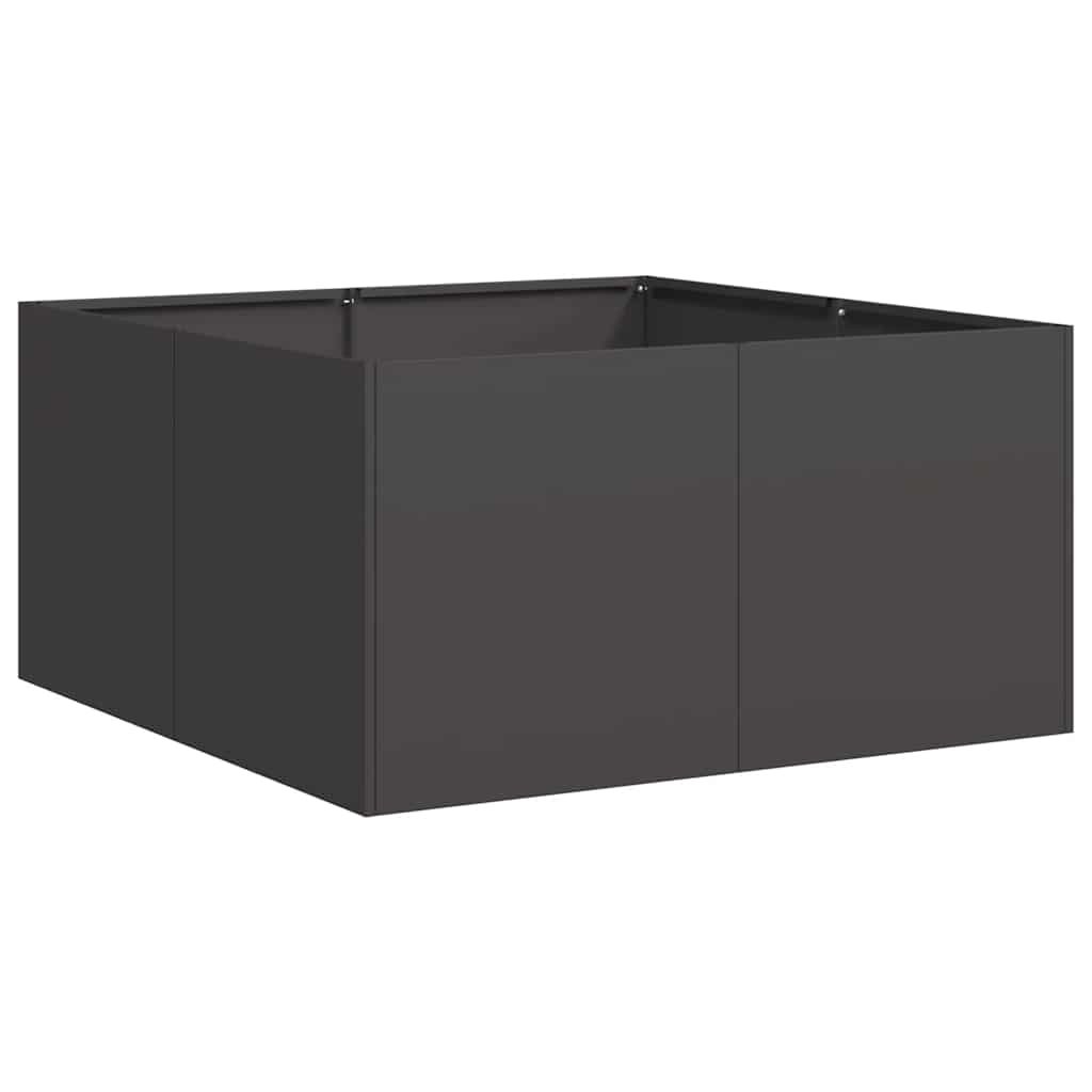 vidaXL Doniczka Czarna 80x80x40 cm Stal walcowana na zimno