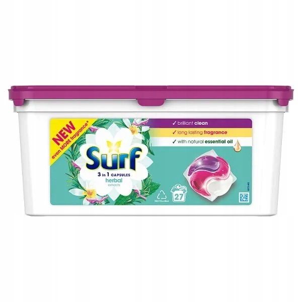 Surf extracts herbal 3w1 kapsułki do prania z olejkami eterycznymi 27 PRAŃ