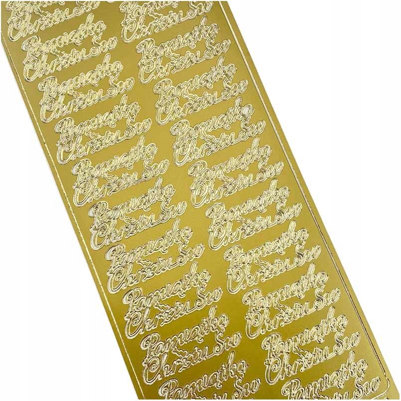 Stickersy NAKLEJKI ozdobne Pamiątka Chrztu złota
