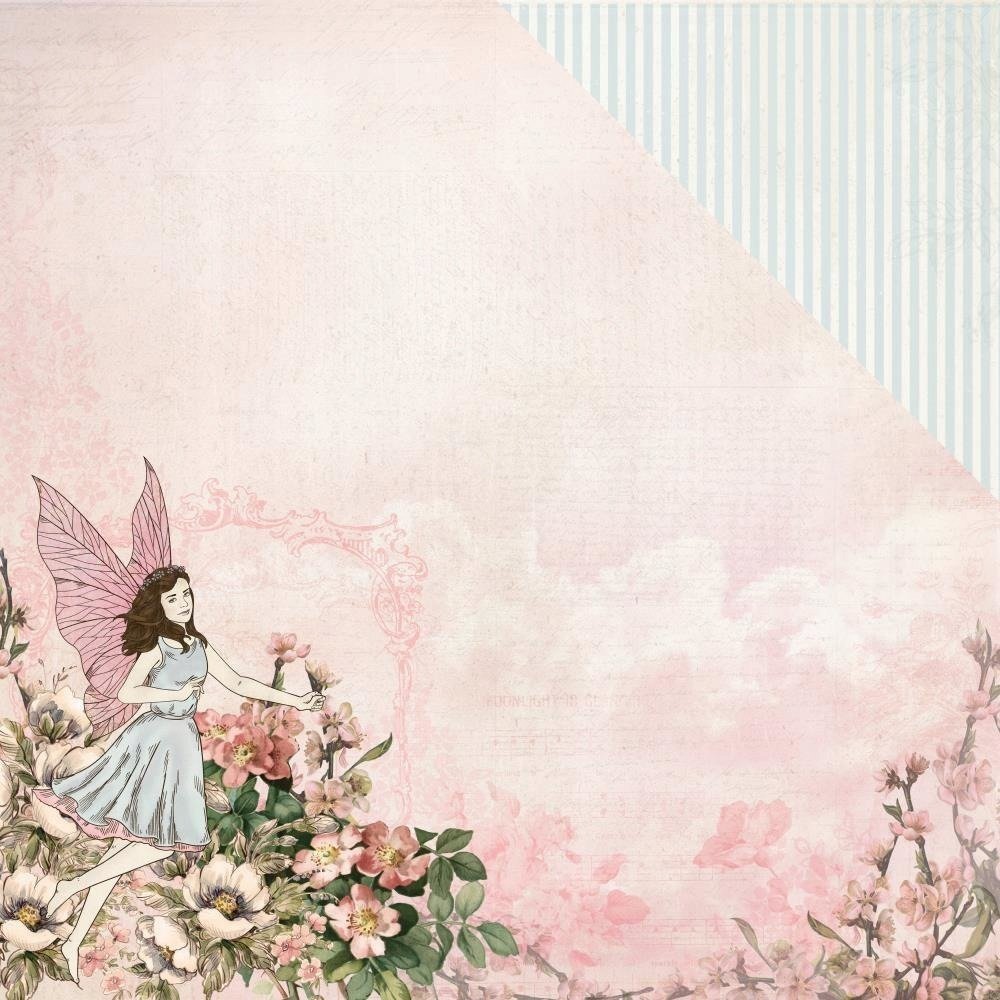 Papier 30x30 - Kaisercraft - Mystify wróżka kwiaty paski