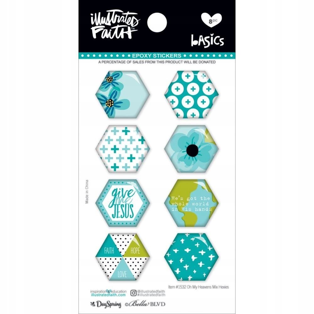 NAKLEJKI EPOKSYDOWE Oh My Heavens Hexies - Illustrated Faith