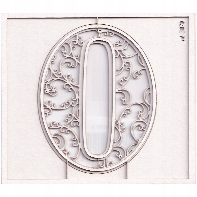 Tekturka monogram cyfra 0 - Monograce 7cm