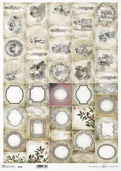 PAPIER RYŻOWY decoupage A3 kalendarz adwentowy