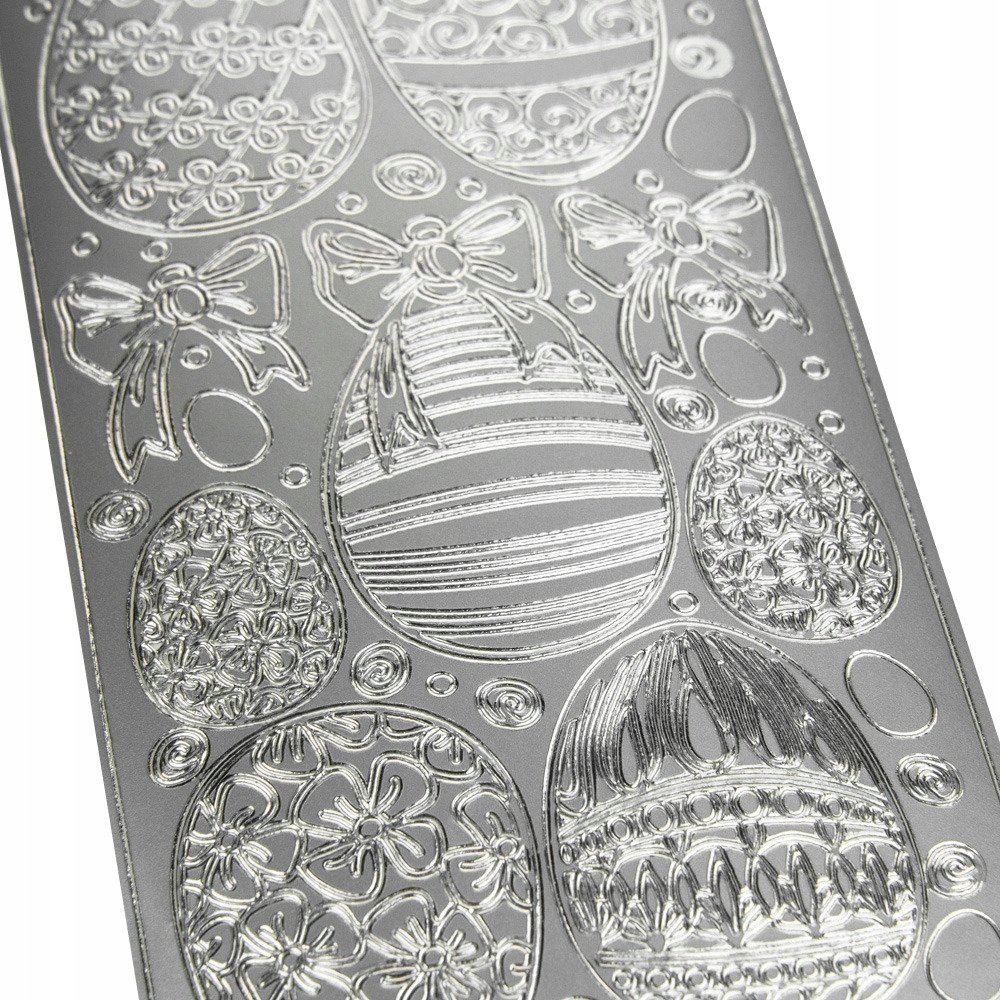 STICKERSY NAKLEJKI ozdobne srebrne Pisanki