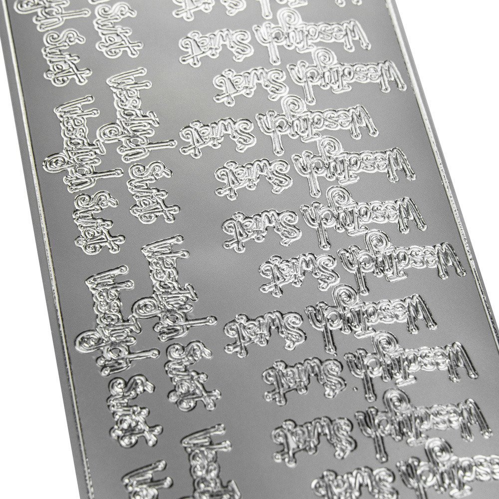 STICKERSY NAKLEJKI ozdobne srebrne Wesołych Świąt