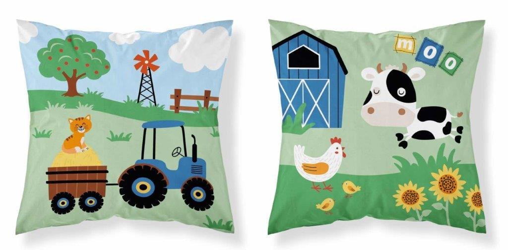 Poszewka dziecięca bawełniana 40x40 psba39a farma