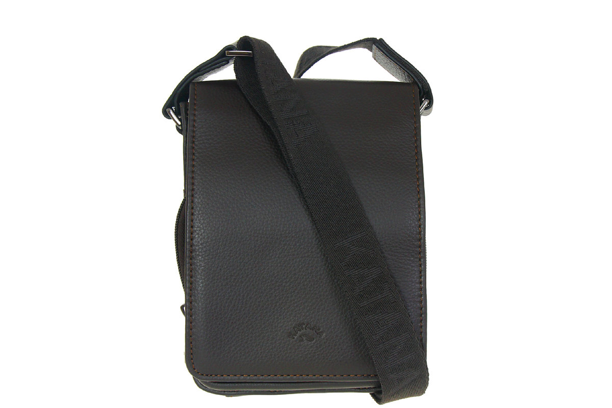 Torba listonoszka raportówka skóra licowa ciemny brąz