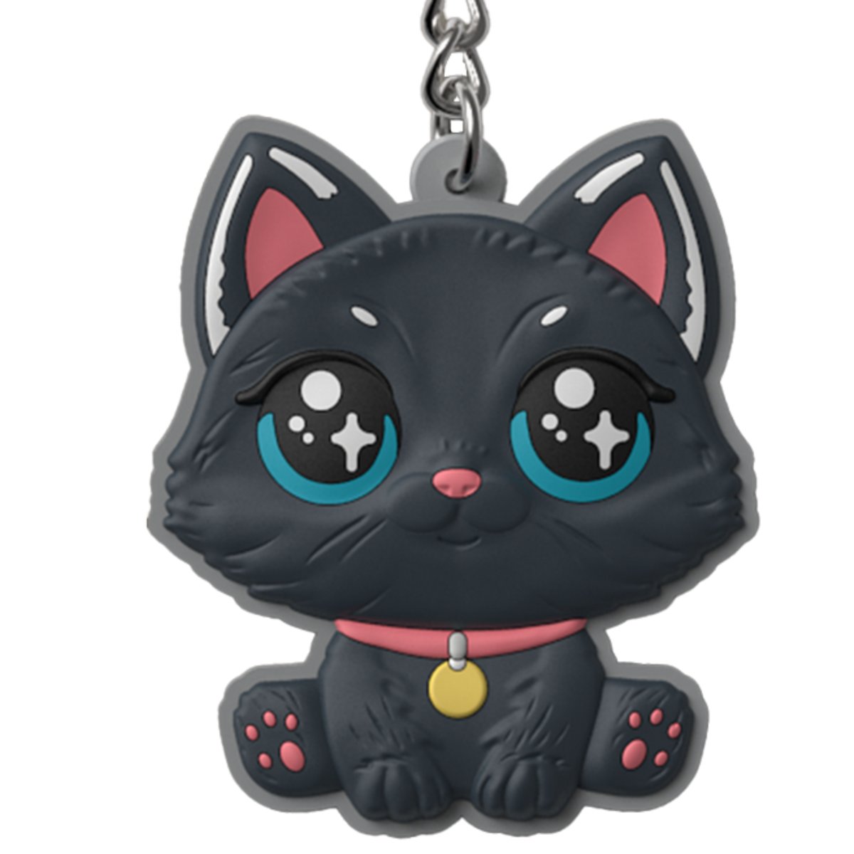 Brelok do kluczy z motywem czarnego kota| Polski Produkt zawieszka na prezent