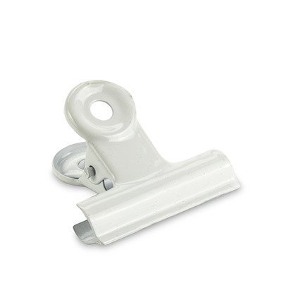 KLIPS METALOWY KLIP zaciskarka biały 38mm - 1szt