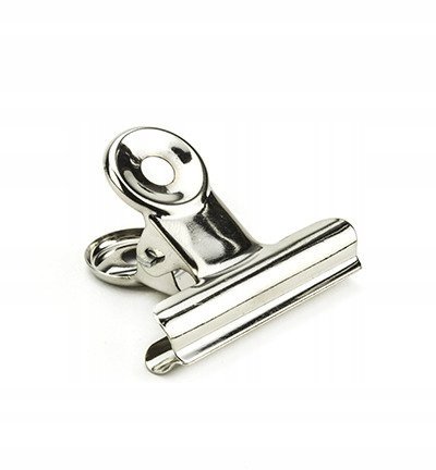 KLIPS METALOWY KLIP zaciskarka srebrny 38mm - 1szt