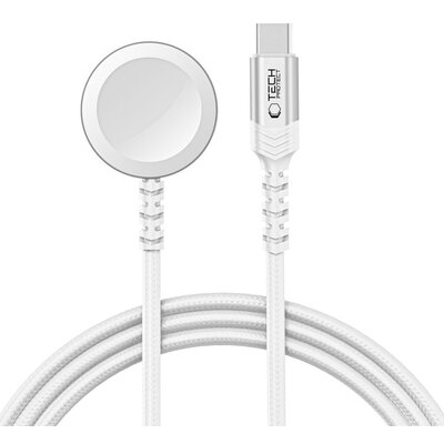 Tech-Protect Ładowarka magnetyczna, indukcyjna UltraBoost MC10 Magnetic do Apple Watch USB-C, 1.2m, biała