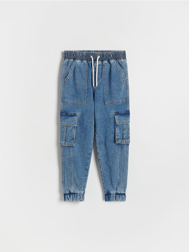 Reserved - Jeansy jogger z kieszeniami - niebieski