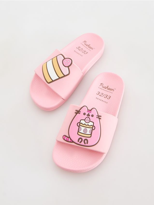 Reserved - Klapki Pusheen - pastelowy róż