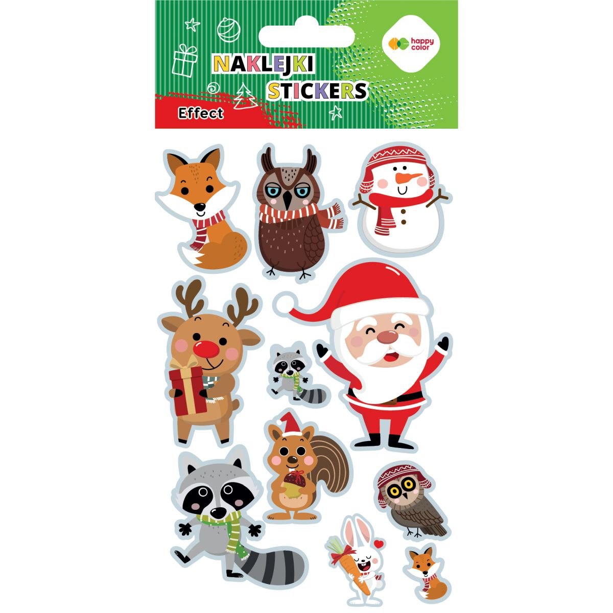 Naklejki EFFECT-Xmas Animals, 10 cm x 20 cm, Happy Color