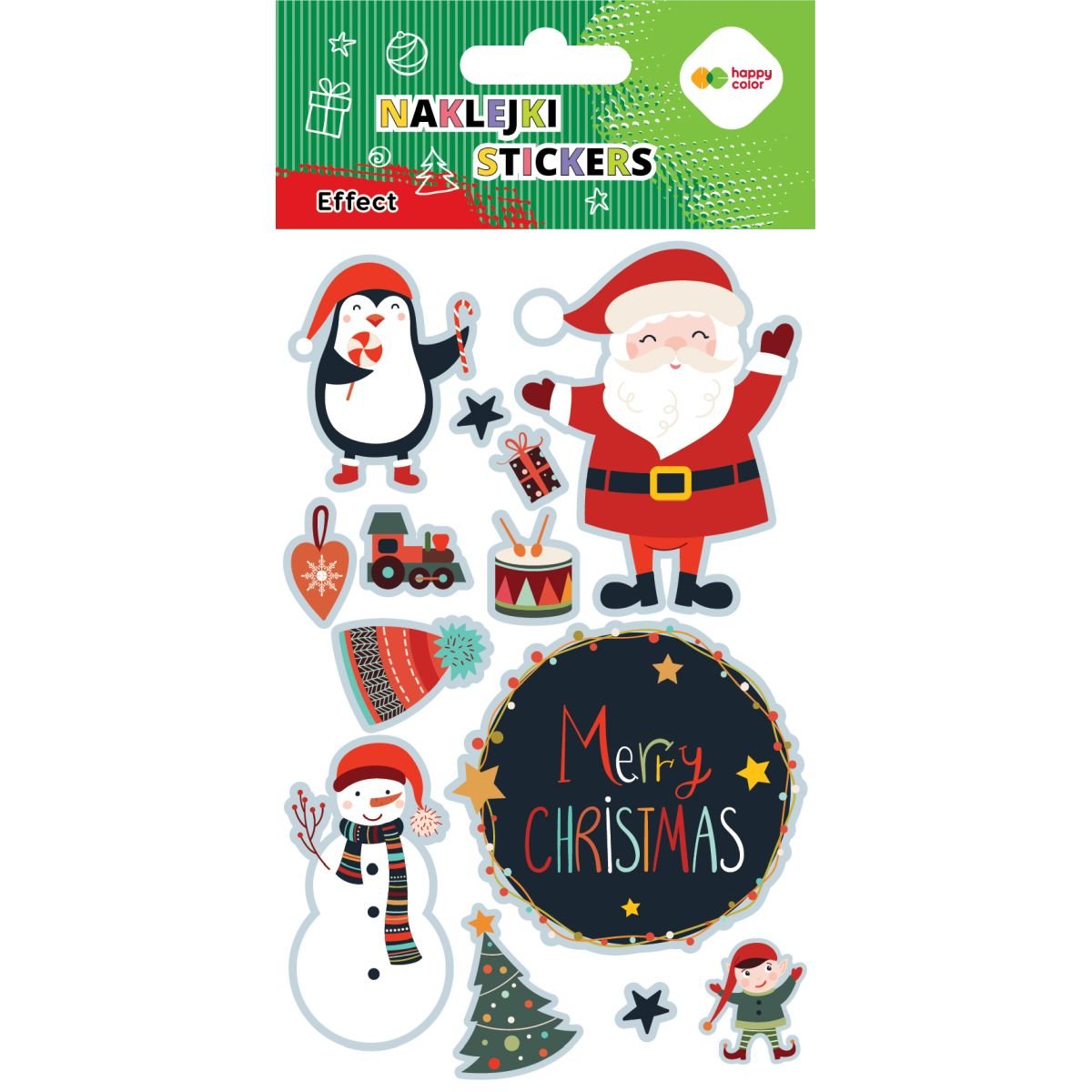 Naklejki EFFECT, Merry Xmas, 10 cm x 20 cm, Happy Color