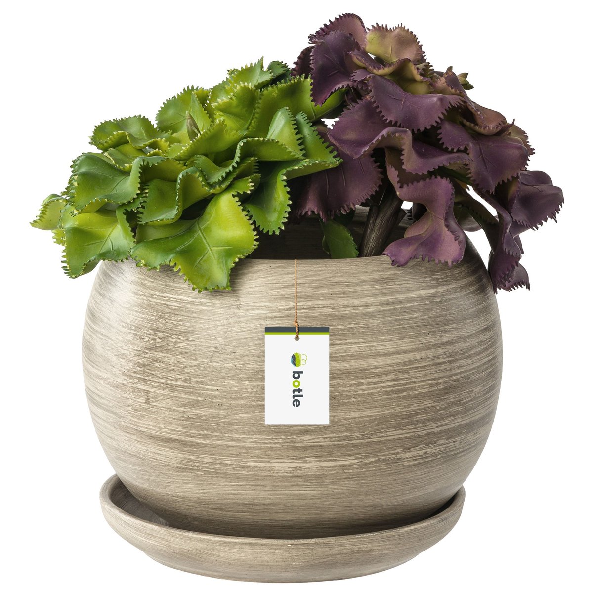 Doniczka Ceramiczna KULA 2 z podstawką beton