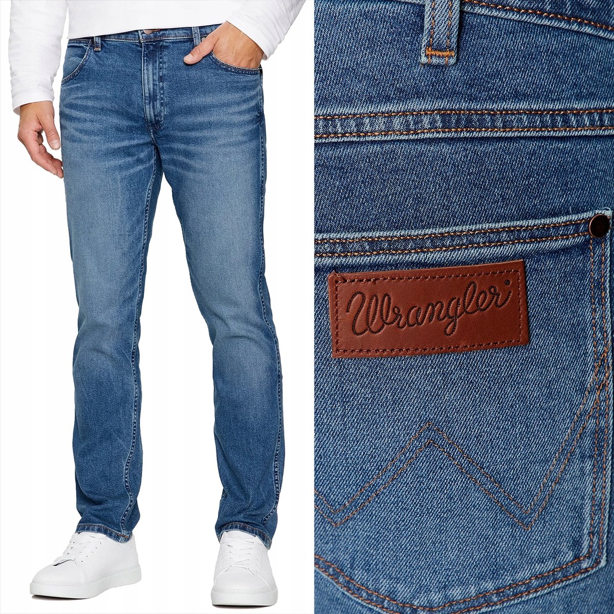 Wrangler GREENSBORO Shaker PROSTE SPODNIE JEANSOWE CIEMNY DżINS W40 L32