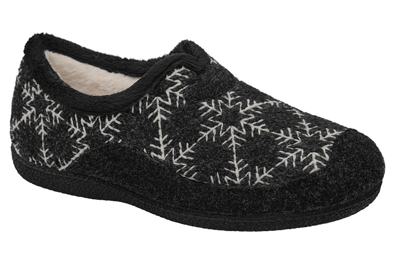 Bambosze SANITAL FLEX L25972X H Black Czarne Kapcie domowe Ciapy zdrowotne