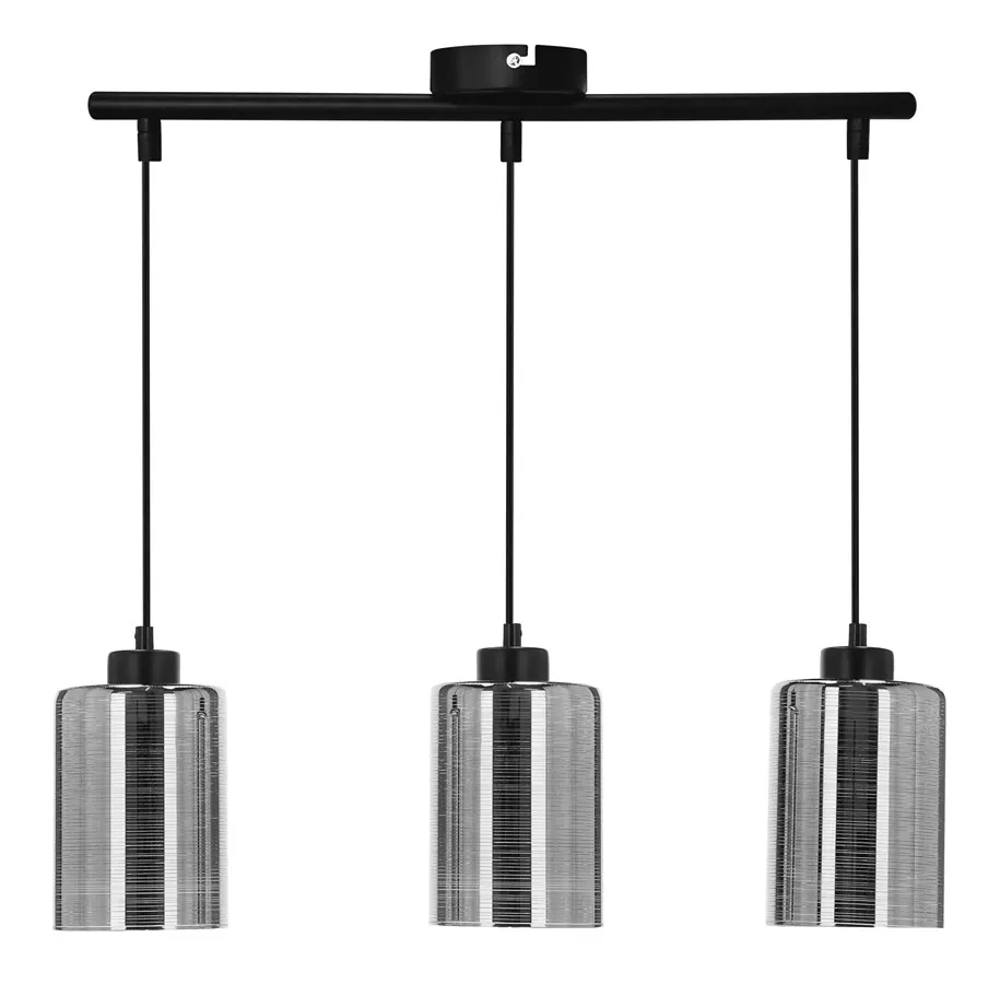 Srebrna szklana lampa wisząca - D266 B0-W86