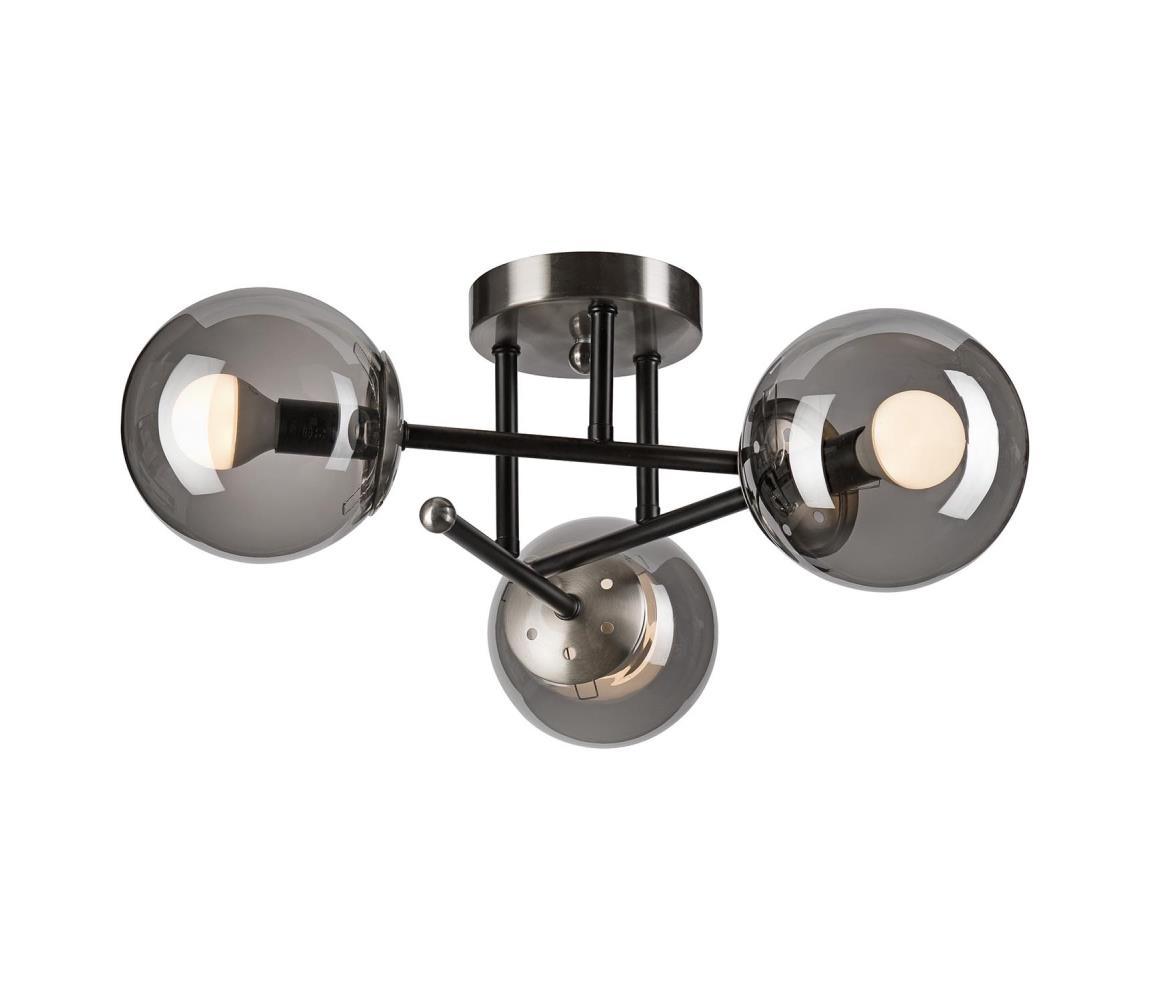 Żyrandol natynkowy MALENA 3xE14/5W/230V czarny/szary