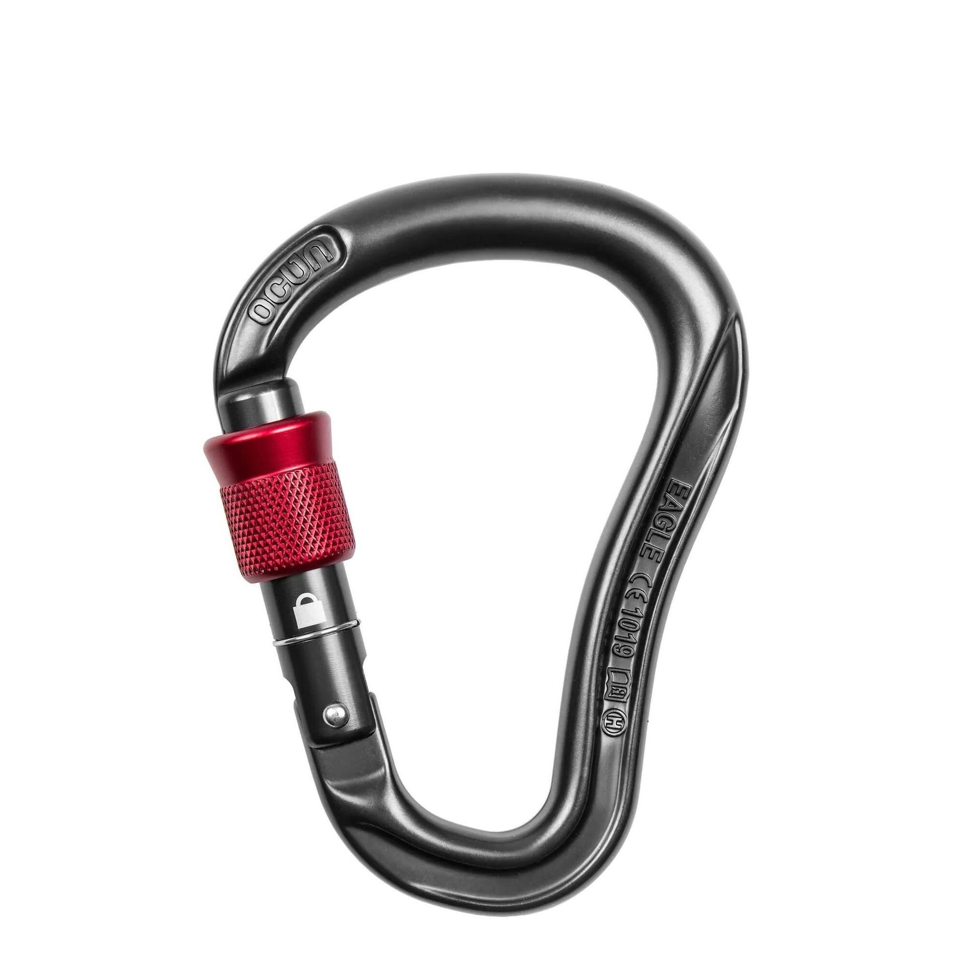 Ocun Eagle HMS Screw Carabiner, anthracite/red 2021 Karabinki zakręcane 04626-anthracite/red