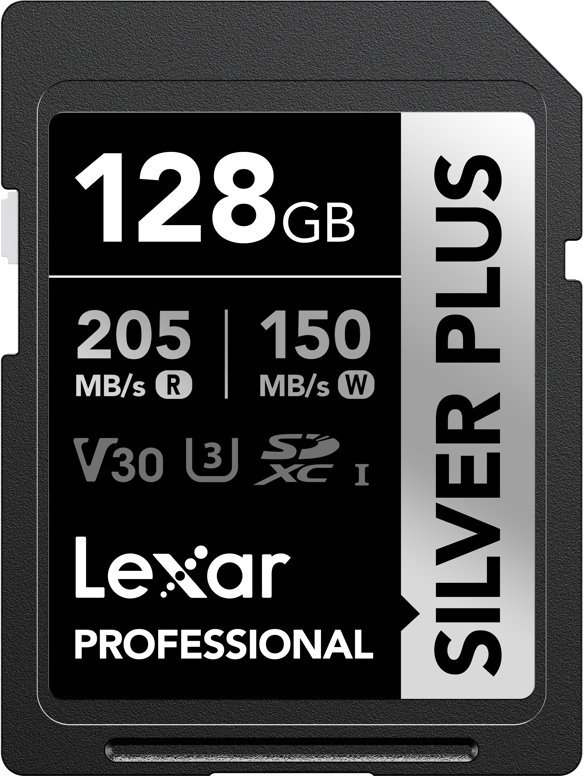 Karta Lexar Professional Silver Plus SDXC 128 GB Class 10 UHS-I/U3 V30 LSDSIPL128G-BNNNG