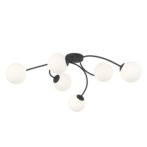 Vibra lampa sufitowa 6xE14 czarna/opal 1398/6