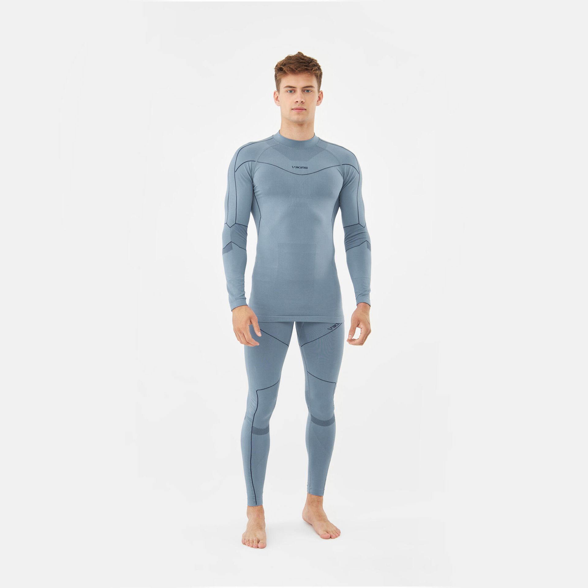 Komplet bielizny męskiej termoaktywnej bambusowej Viking Gary Turtle Neck 0800 szary - XL