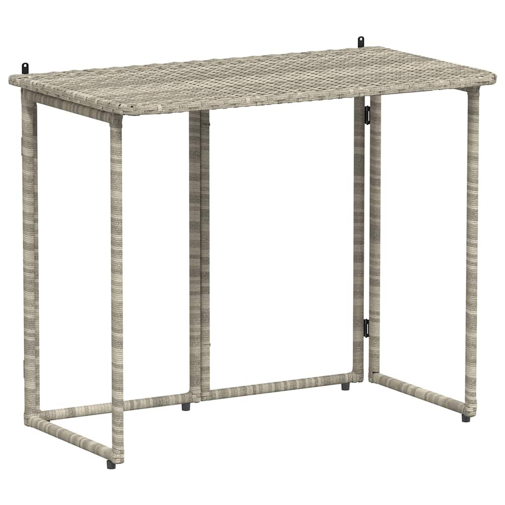 vidaXL Składany stół ogrodowy Jasnoszary 90x51x75 cm Polirattan