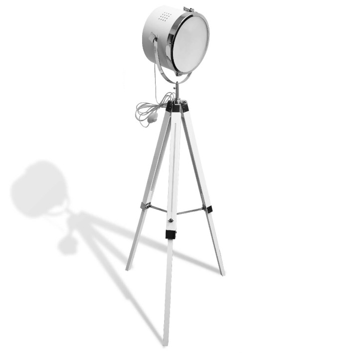 LAMPA STOJĄCA PODŁOGOWA TRÓJNÓG REFLEKTOR 17-XB09 - KLOSZ BIAŁY, NOGI BIAŁE - OUTLET