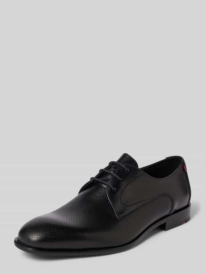 Buty derby skórzane z fakturowanym wzorem model ‘RAPPORT’