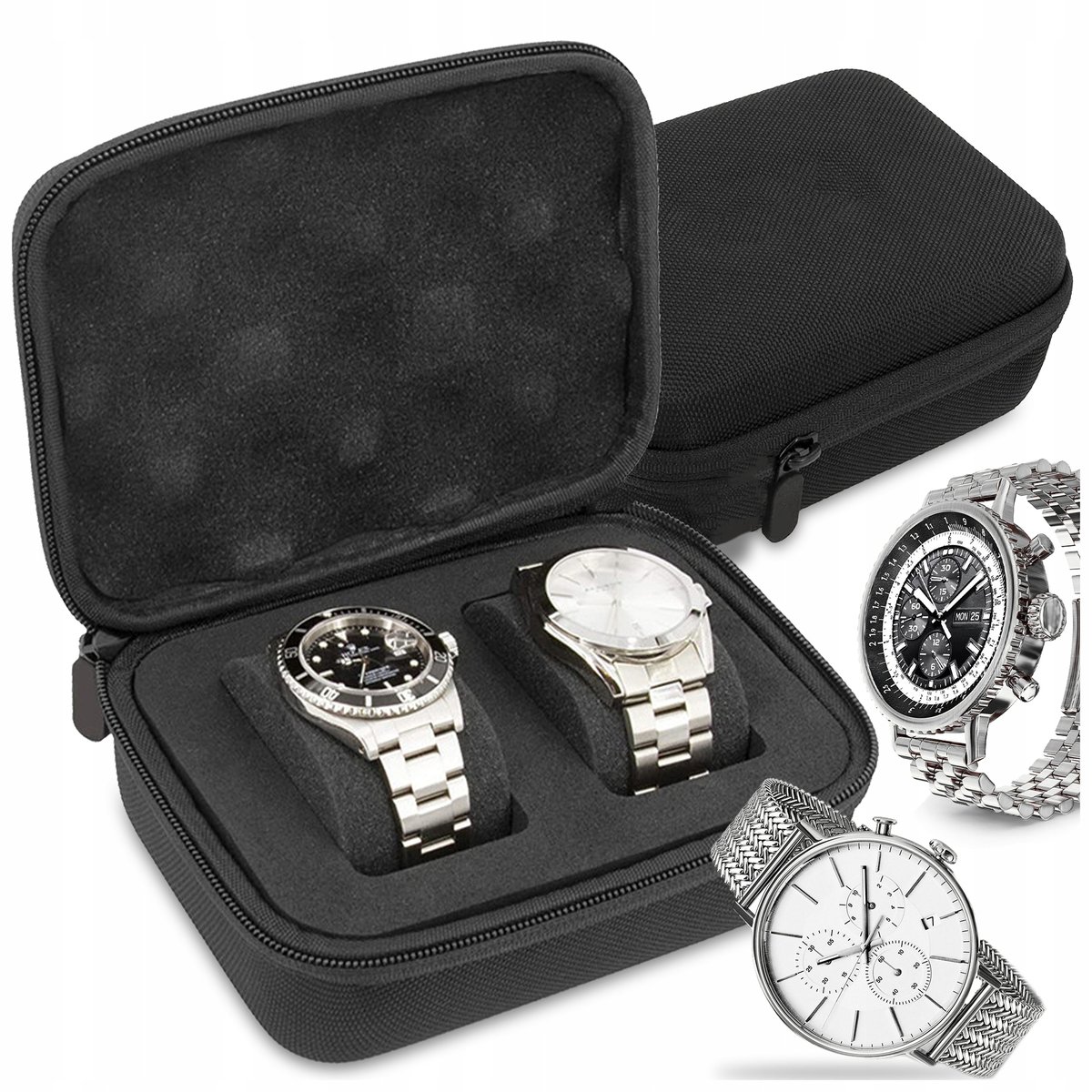 ETUI SZKATUŁKA NA ZEGARKI ORGANIZER PUDEŁKO KUFEREK BOX NA 2 SZT PREZENT
