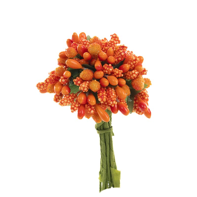 Mały bukiecik ryżyki 9cm D001-1 OR1 sztuczne pomarańczowe