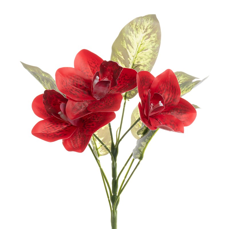 Bukiet Cymbidium 32cm BU960 RD1 sztuczny bukiecik czerwony