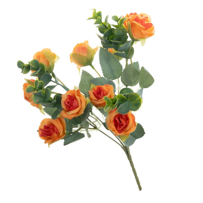 Bukiet róża 10 główek 31cm C001 OR1 sztuczne róże pomarańczowe
