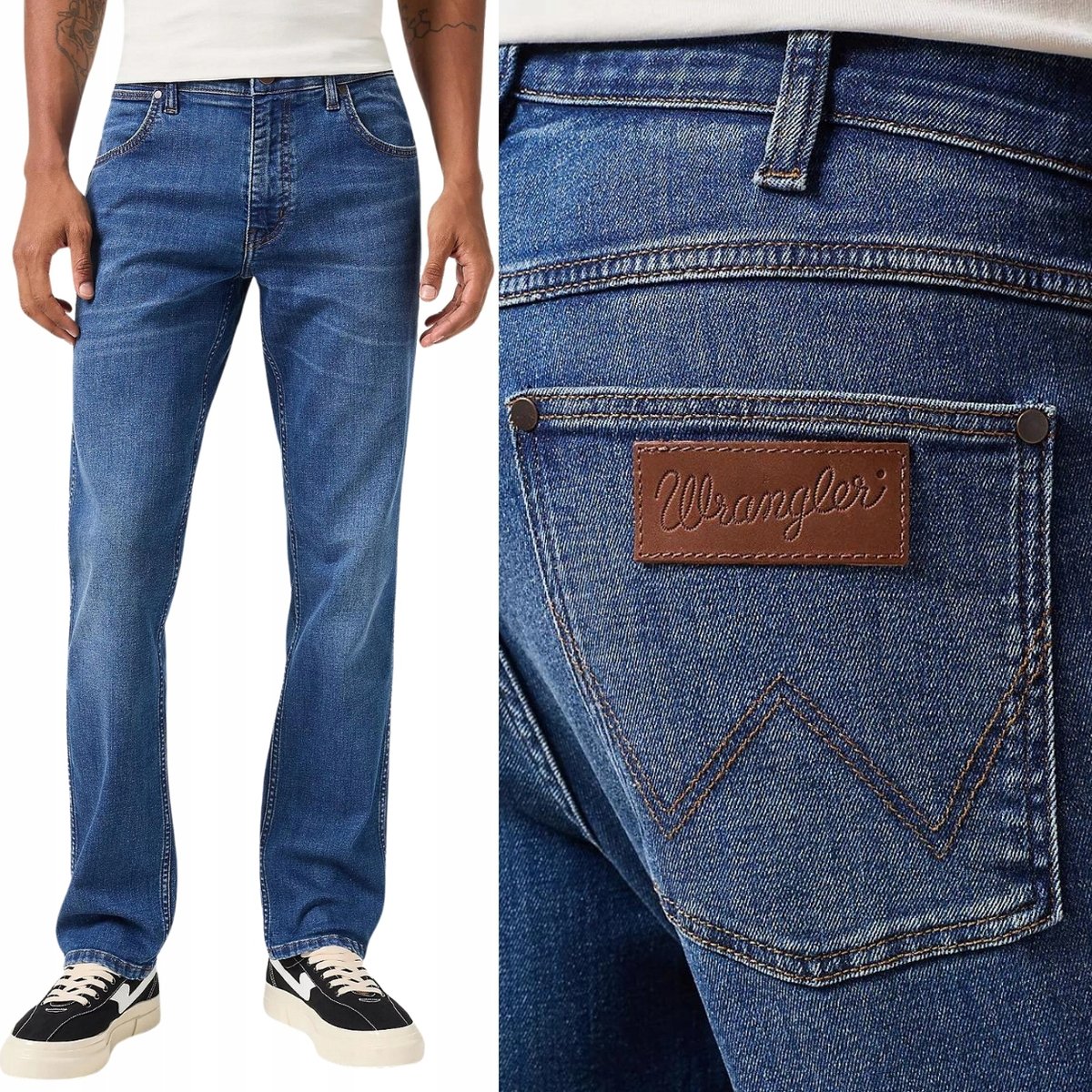 Wrangler GREENSBORO Dean PROSTE SPODNIE JEANSOWE CIEMNY DżINS W36 L32