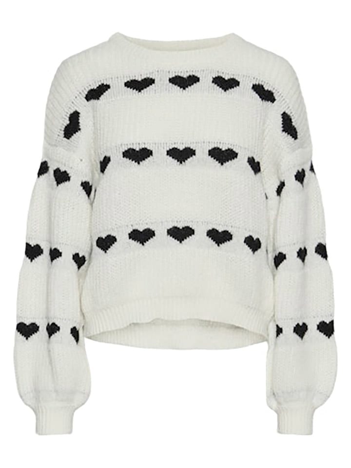 Pieces Sweter w kolorze biało-czarnym