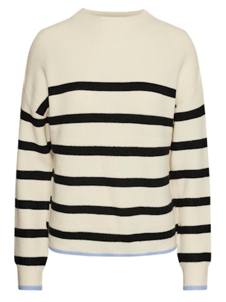 Pieces Sweter w kolorze kremowo-czarnym