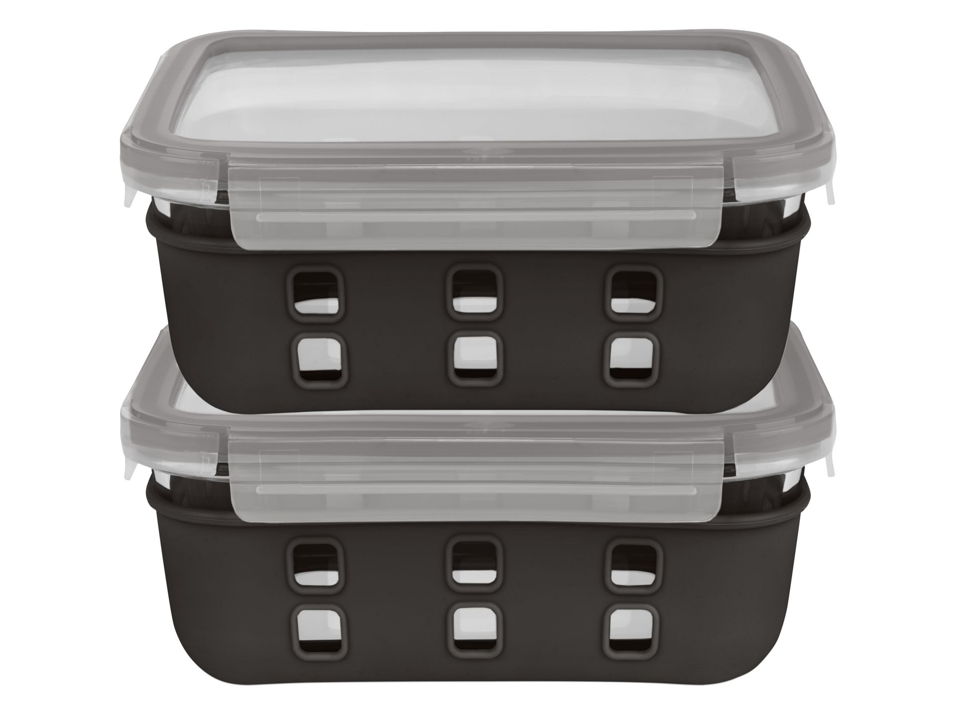 LIVARNO home Zestaw 2 szklanych lunchboxów (Czarny)