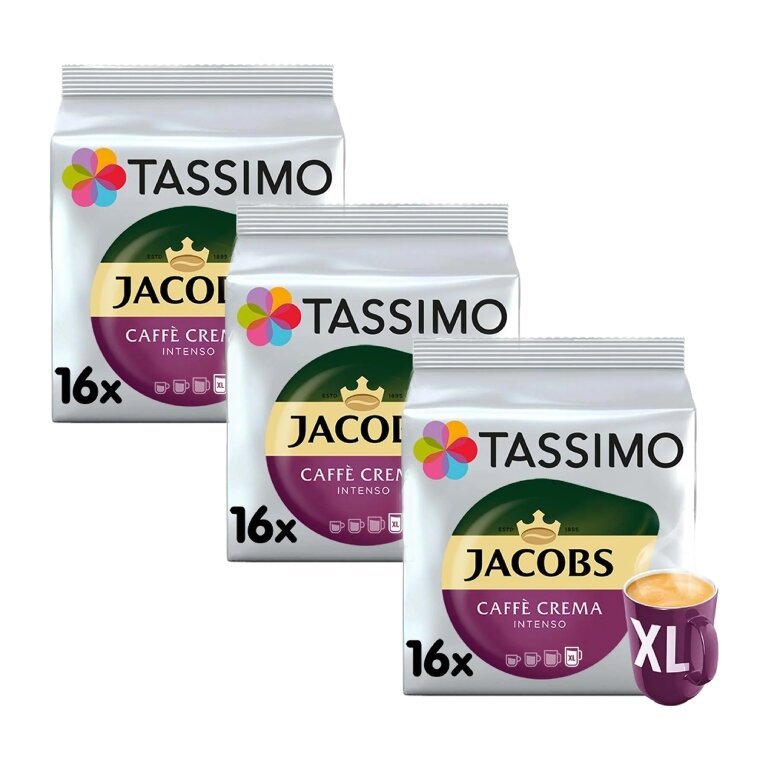 ZESTAW - Kapsułki Tassimo Jacobs Caffe Crema Intenso XL 3x16 szt.