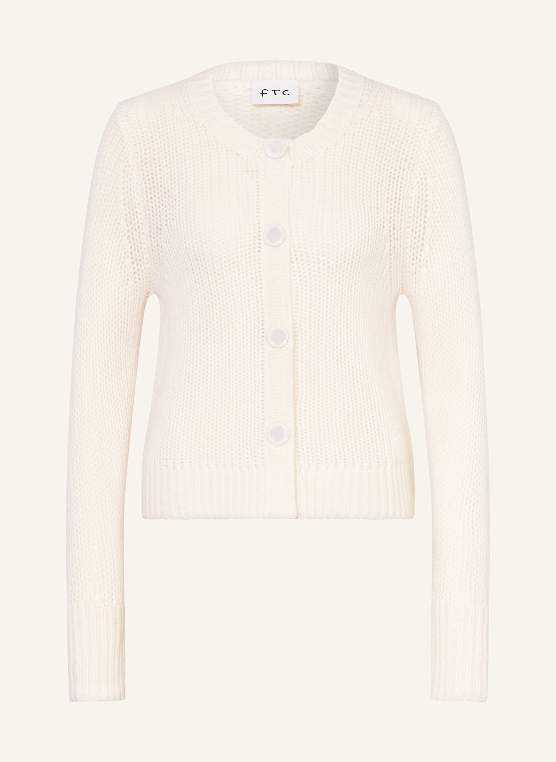 Ftc Cashmere Kardigan Z Kaszmiru weiss