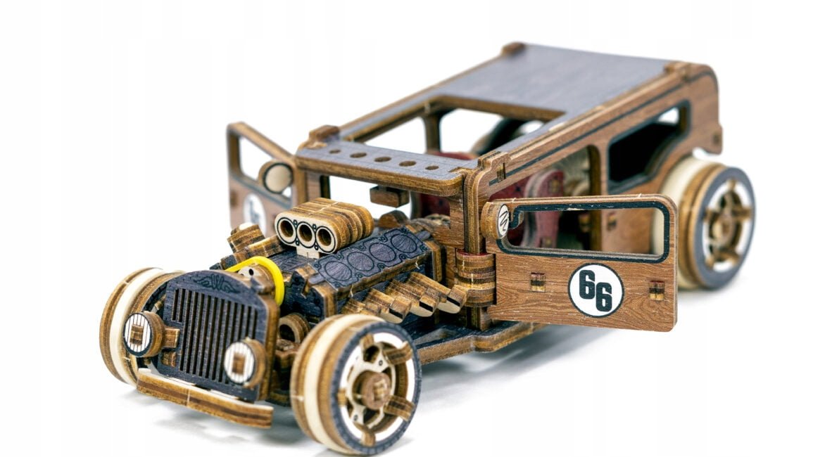 Wooden.City Hot Rod - Limited Edition Drewniane Puzzle 3D