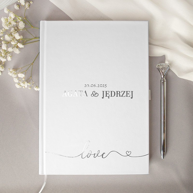 PLANER ślubny dla nowożeńców personalizowany Srebrne Love