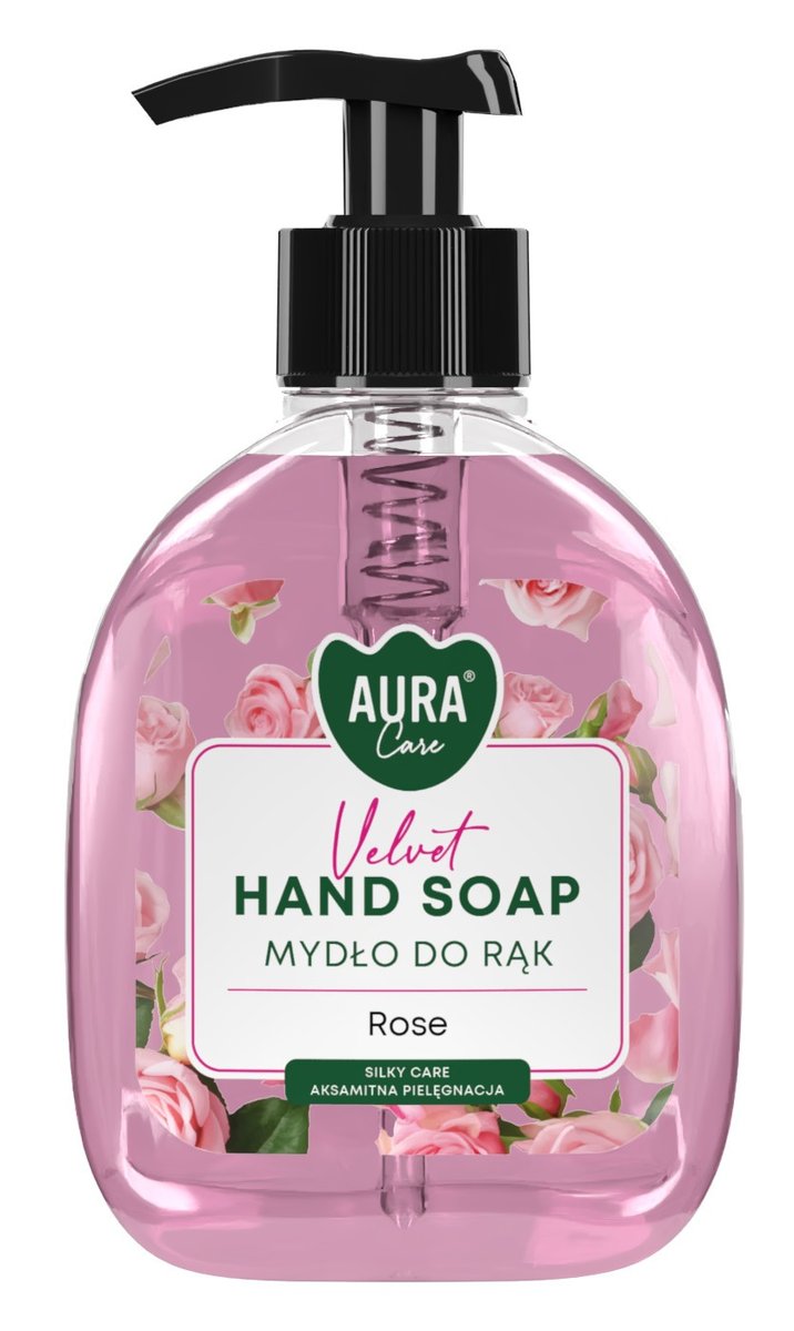 Mydło w płynie z dozownikiem BISPOL Aura Care 300ml RÓŻA