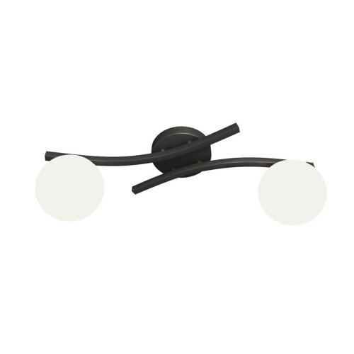 Opus lampa sufitowa 2xE14 czarna/opal 1390/2