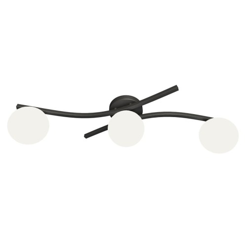 Opus lampa sufitowa 3xE14 czarna/opal 1390/3