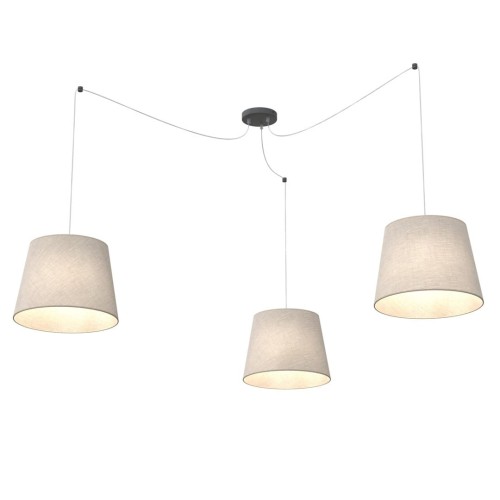 Ascot lampa wisząca 3xE27 czarna/beżowa 1423/3