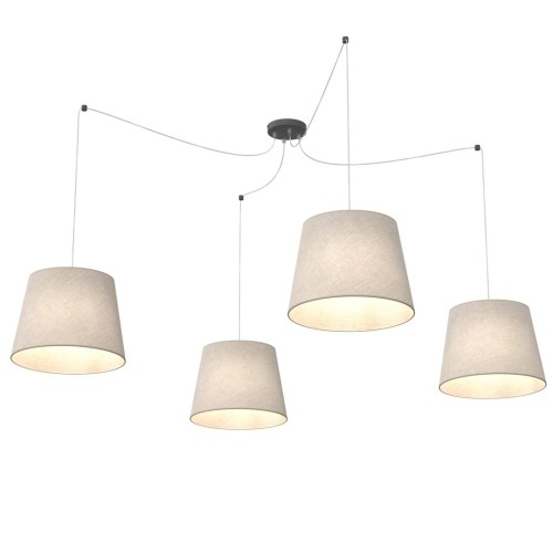 Ascot lampa wisząca 4xE27 czarna/beżowa 1423/4
